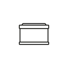 Aquarium icon. Empty glass aquarium of a rectangular shape. Vector simple outline icon on blank white background.