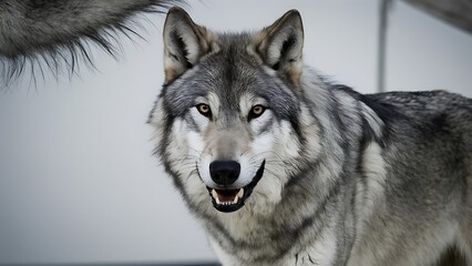 Fototapeta premium Grey Wolf Portrait (High Quality Wallpaper Wild Photography)