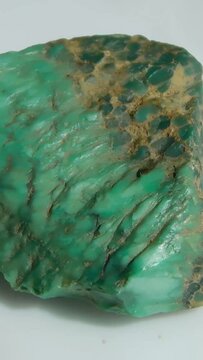 Variscite of Palazuelo de Las Cuevas in Zamora, Spain, mineral of green color