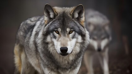 Fototapeta premium Grey Wolf Portrait (High Quality Wallpaper Wild Photography)
