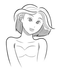 illustration of a woman, person, woman, art , face, model, lady, face, beauty, head, sketch, body, drawwing