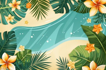 Naklejka premium Summer Background illustration created with Generative AI