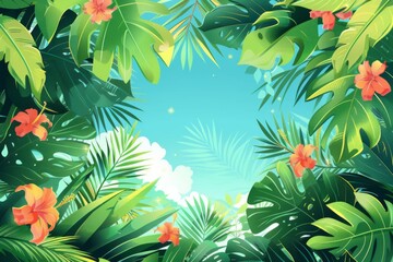 Naklejka premium Summer Background illustration created with Generative AI