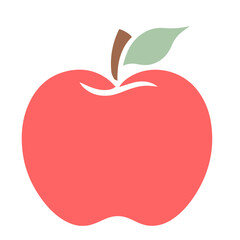 A red apple with a green leaf