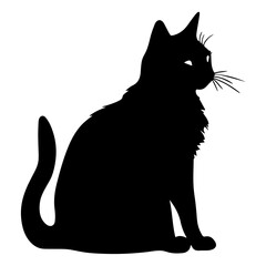 A black cat silhouette against 