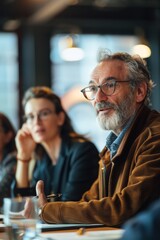 Business Meeting in Modern Office with Diverse Team Engaged in Discussion and Collaboration