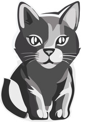 cat vector image icon with hand drawing