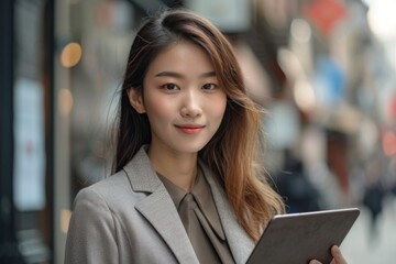 Portrait of a Businesswoman with Tablet
