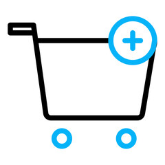 Fototapeta premium Shopping cart outline color icon vector for mobile app, website, logo and presentation design.