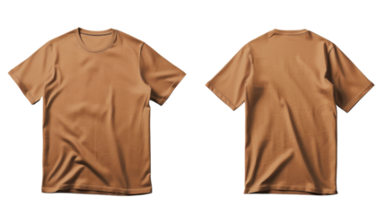 Beige tan men's t-shirt on white background