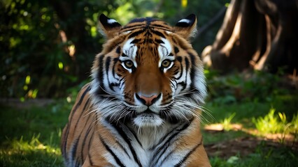 Fototapeta premium Portrait of a Confident Tiger (High Quality Wallpaper Wild Photography)