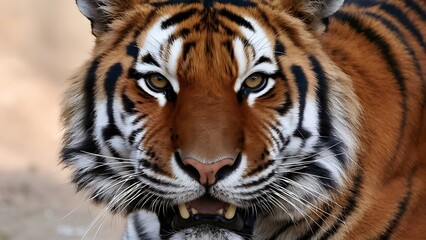 Naklejka premium Portrait of a Confident Tiger (High Quality Wallpaper Wild Photography)