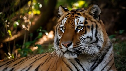 Obraz premium Portrait of a Confident Tiger (High Quality Wallpaper Wild Photography)