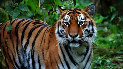 Fototapeta premium Portrait of a Confident Tiger (High Quality Wallpaper Wild Photography)