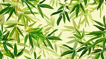 Fototapeta premium Zen-like bamboo leaves pattern for tranquility