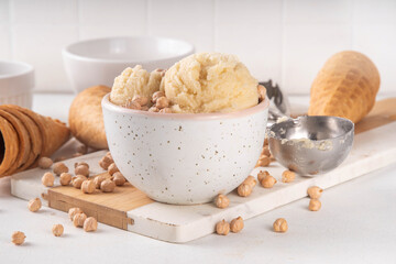  Healthy Vegan Chickpea ice cream, raw veggie vegetarian gelato made with banana and chickpeas