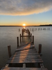Obraz premium Sonnenuntergang am Ammersee