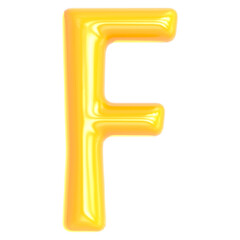 Gold Font F 3D Render