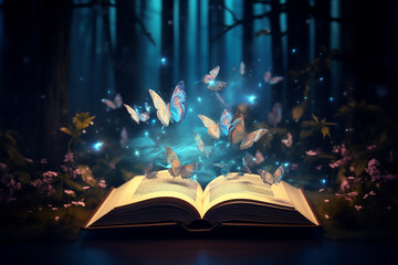 magic book and magic light
