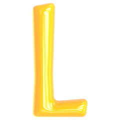 Gold Font L 3D Render