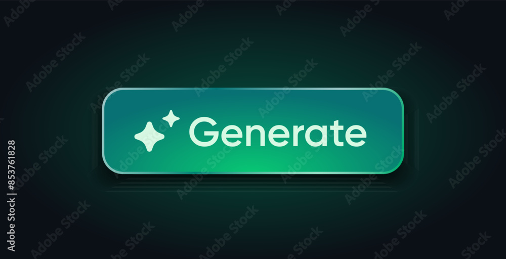 Poster generate ai button. llm artificial intelligence icon. machine learning generator. generate text and 