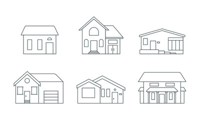 House Vector / Home outline icon / Building vector line houses. 