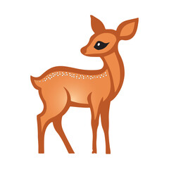 Vector art of a deer looking back 16