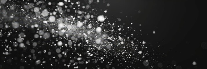 Abstract White Particles on Black Background