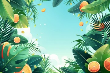Summer Background illustration created with Generative AI