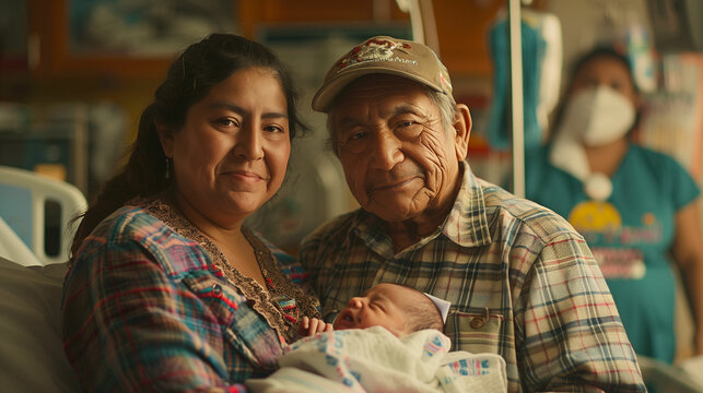 Man holding baby next to woman - Powered by Adobe