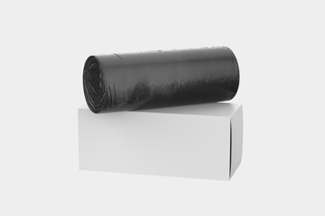 heavy duty garbage bag isolated on white background. 3d illustration