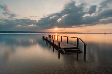 Obraz premium Sonnenuntergang am Ammersee