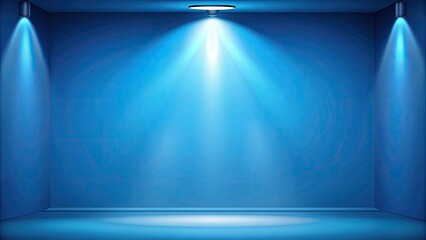 perspective floor backdrop blue room studio with light blue gradient spotlight backdrop background for display your product or artwork