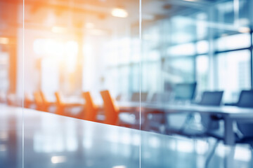 interior of a office glass wall