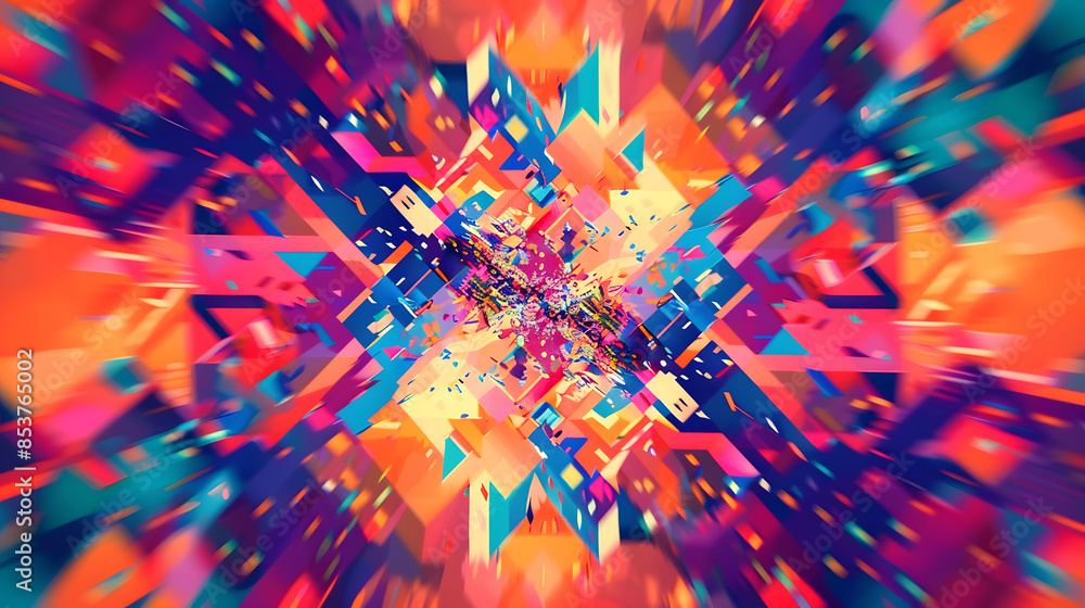 Aufkleber a vibrant and abstract geometric pattern that bursts with color perfect for backgrounds this ornate 