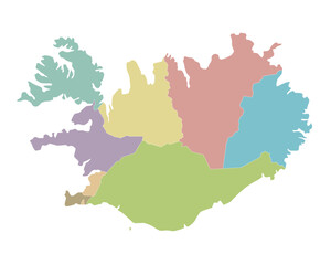 Obraz premium Vector blank map of Iceland with regions and administrative divisions. Editable and clearly labeled layers.