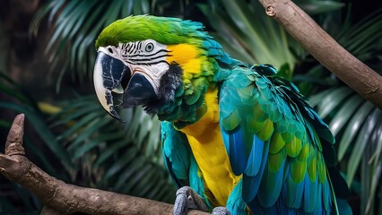 Obraz premium Wild green macaw parrot (High Quality Wallpaper Wild PhotoGraphy)