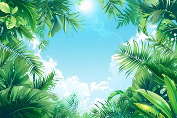 Fototapeta premium Summer Background illustration created with Generative AI