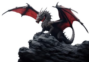 PNG Dragon red mountain overcast.