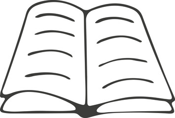 Hand drawn book icon. Vector picture, doodle style.
