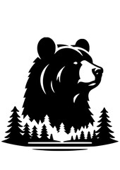 Bear SVG, Bear Head SVG, Forest SVG, Wooden SVG, Animal SVG, Honey SVG, Bear Portrait SVG, Bear Silhouette, Bear Vector, Clipart, Cut file for Cricut SVG, JPG, PNG