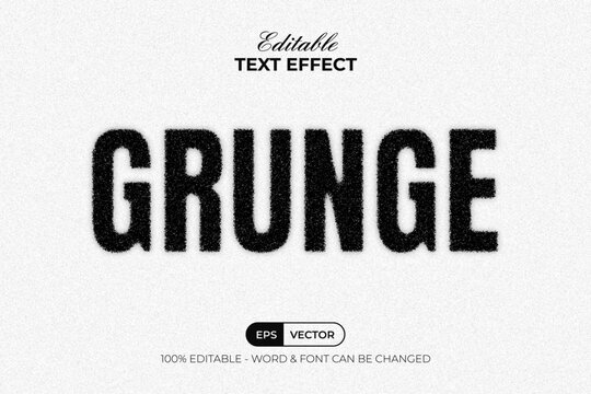 Grunge Text Effect Style. Editable Text Effect Vector.
