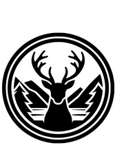 Deer Portrait SVG, Deer Head SVG, Deer Silhouette, Forest SVG, Mountains SVG, Animals SVG, Deer Vector, Clipart, Cut file for Cricut SVG, JPG, PNG
