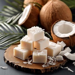 Indian sweet food coconut burfi