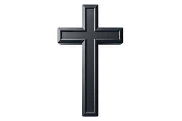 A sleek and modern black cross symbolizing faith, spirituality, and religion. Suitable for religious content, faith-based messages, and church media.