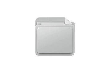 An isolated empty gray folder icon on a transparent background. representing file management and organization, perfect for digital and tech themes.