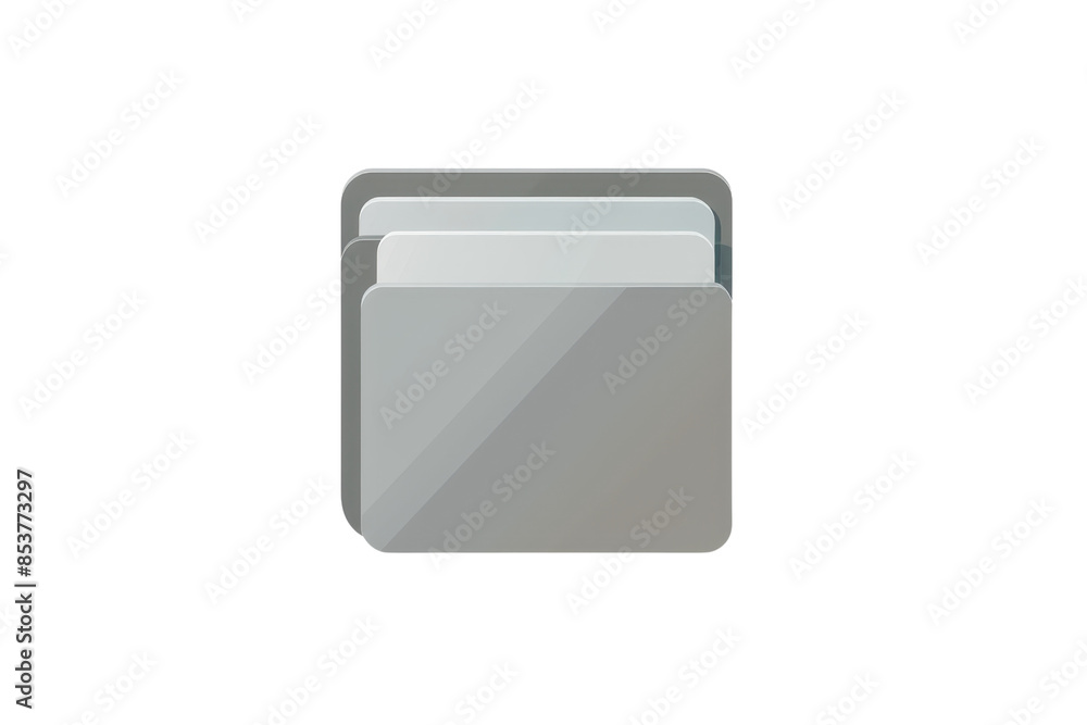 Poster illustration of a grey folder icon with a minimalist design, representing digital organization and d