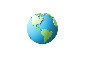 Fototapeta premium Vector illustration of Earth showing North and South America on a transparent background. Perfect for educational and geographic purposes.