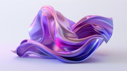 Obraz premium A purple fabric with a wave pattern is shown in a white background