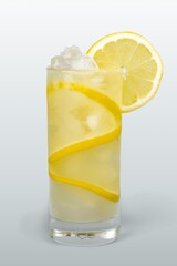 Tasty cold soda split with lemon